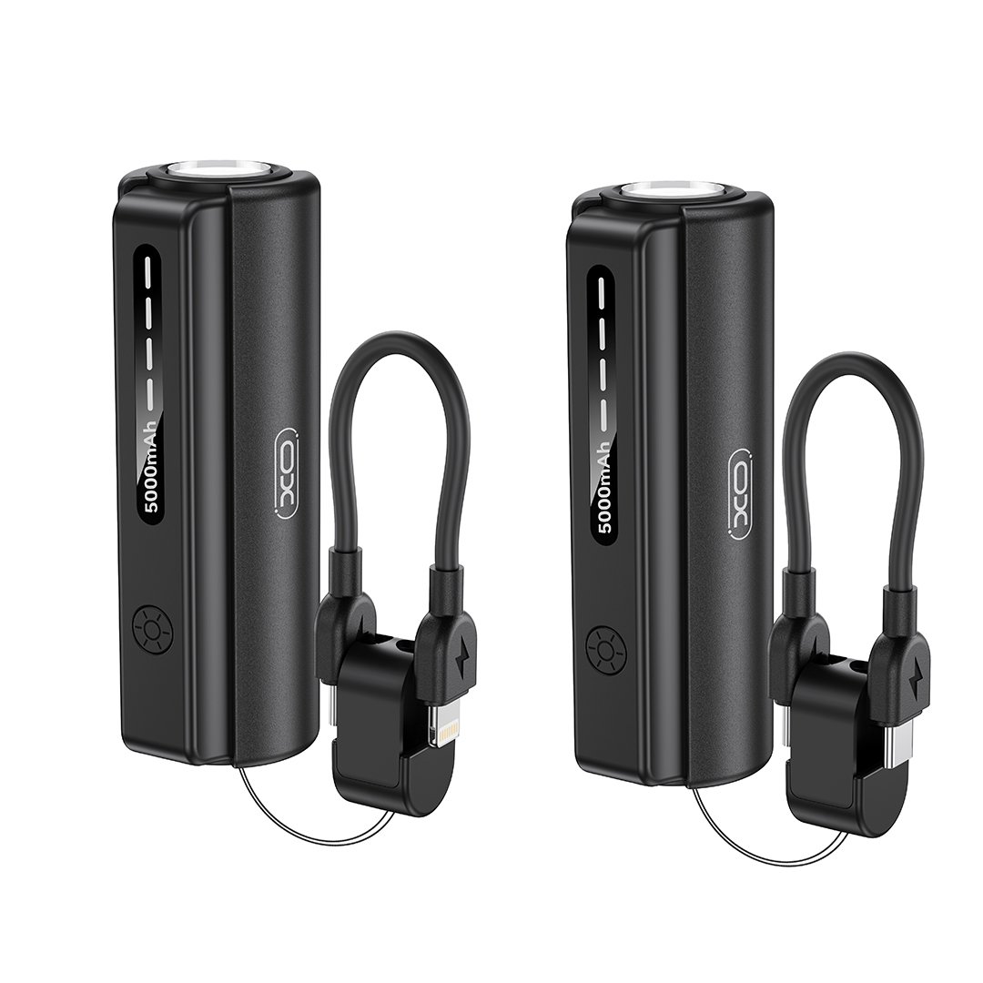 MINI POWERBANK CON LINTERNA XO-PR281 5000MAH CON CABLE DE CARGA IP